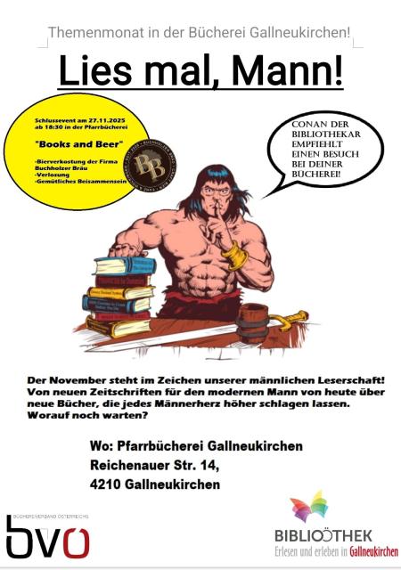 Plakat für die Veranstaltung Lies mal, Mann!